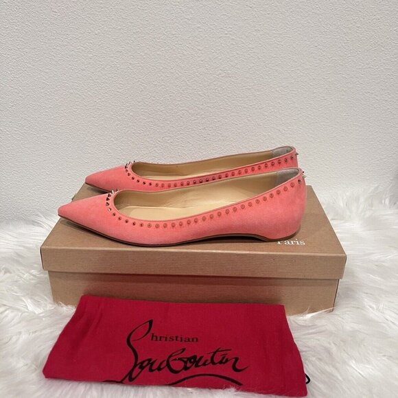 Christian Louboutin ANJALINA Pointed Hall Follies Kate Duvettina Ballet Flat 40 - Picture 5 of 9